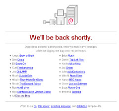 Digg out of service