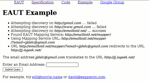 Email Address to URL Translation