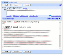Gmail compose text area - Arial